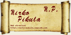 Mirko Pikula vizit kartica